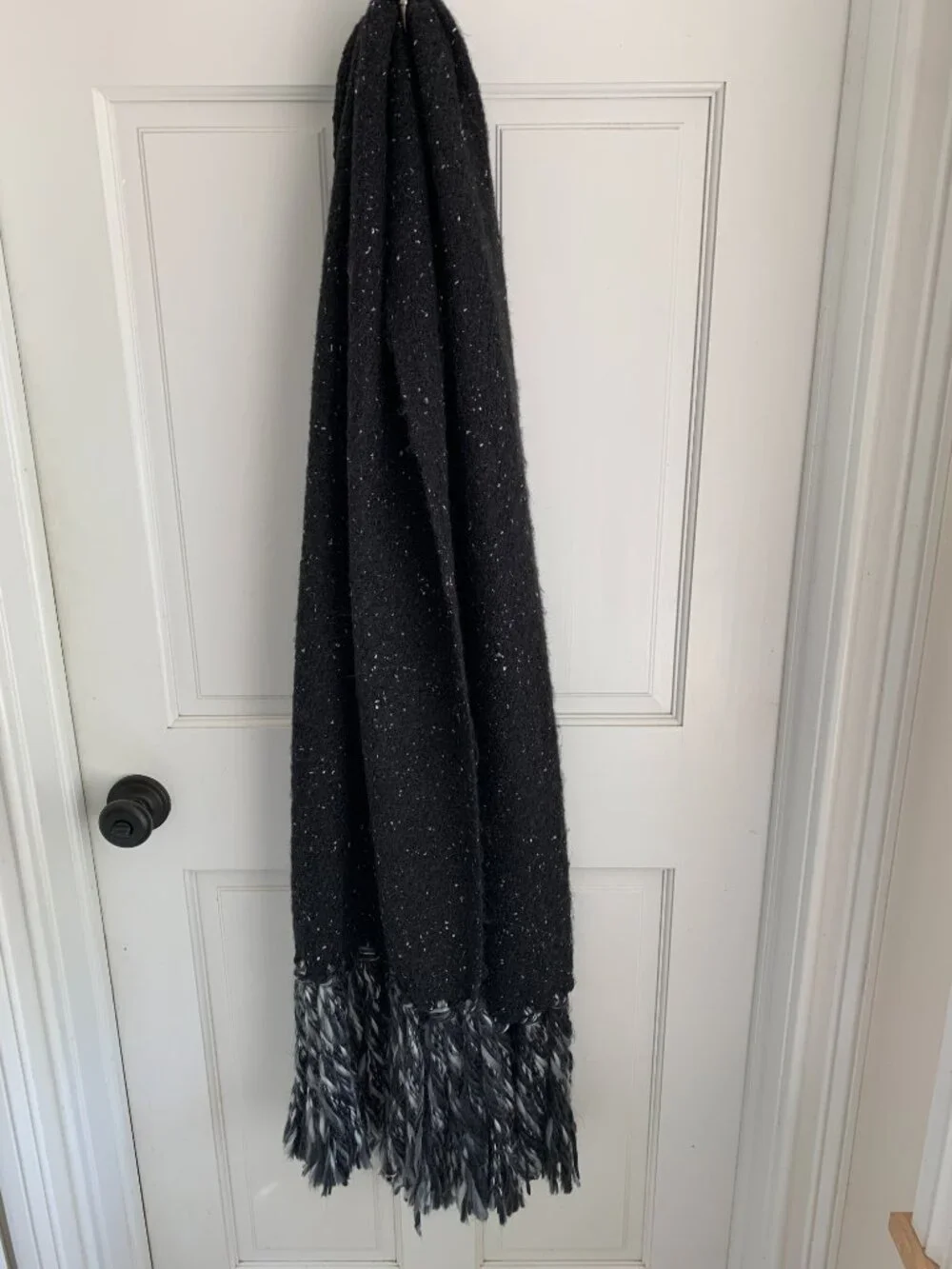 NWT Anthropologie black soft textured scarf/wrap 73 inches